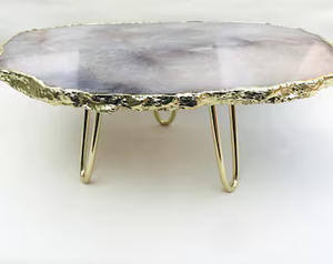 ที่ตั้งเค้กหินอ่อนพร้อมที่เสริฟสแตนเลสสำหรับงานเลี้ยงวันเกิดงานแต่งงานของขวัญแฟนซี - Product Image 5