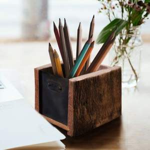 Estuche de Madera para Lápices, Caja de Almacenamiento de Papelería de Escritorio - Product Image 1