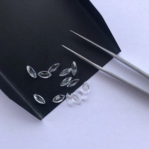 3mm 4mm 5mm Topacio blanco Natural corte Marquesa piedras preciosas calibradas sueltas en línea fabricación de joyería collar anillo pendiente colgante Real - Product Image 2