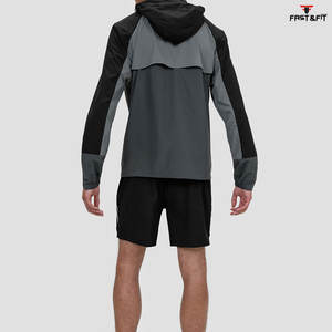 Veste de fitness coupe-vent en nylon léger unisexe avec capuche fermeture éclair imprimé ensemble de shorts d'été pour hommes et femmes - Product Image 2