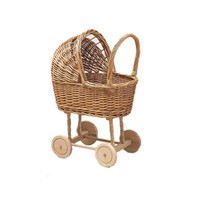 Panier à roulettes en rotin pour enfants panier en rotin écologique bébé poupée poussette faite à la main au Vietnam