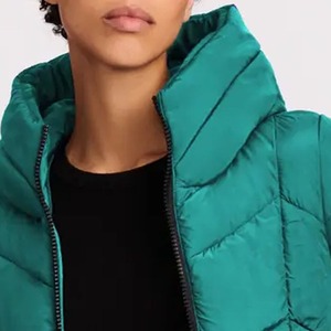 OEM <b>Women's</b> Long Sleeve Zip <b>Fly</b> Waterproof Knitted Quilted Puffer <b>Jacket</b> Cotton Canvas Breathable Winter Coat Hooded High Street - Product Image 5
