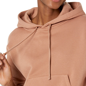 Vêtements d'hiver professionnels pour femmes sweats à capuche à épaules tombantes nouveau Design léger manches complètes en gros teint uni - Product Image 5