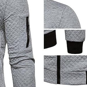 Ensemble de survêtement d'entraînement d'hiver 2 pièces pour hommes de haute qualité personnalisé XL grande taille col montant fermeture éclair à capuche Plaid cordon de serrage - Product Image 3