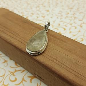 ทำด้วยมือ925เงินสเตอร์ลิงสร้อยคอเครื่องประดับที่ดีจี้ควอทซ์ธรรมชาติรูปไข่จี้เพชรรูปวงรีที่มีเสน่ห์ - Product Image 6