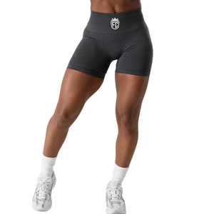 Shorts Deportivos de Cintura Media sin Costuras para Mujer, Color Gris Oscuro, Elásticos, de Compresión, para Entrenamiento, Fitness, a Prueba de Sentadillas - Product Image 1