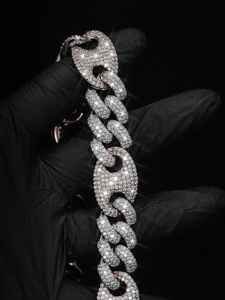 Luxury Rhodium Plated Iced Out Cuban Link Necklace VVS Moissanite Hip Hop Jewelry for Orthodox Gift & Party - Product Image 2