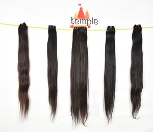 Venta al por mayor de extensiones de cabello humano virgen indio doble trama de onda profunda cutícula alineada máquina procesada paquetes de templo - Product Image 2