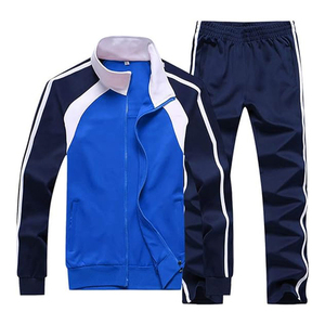 Ensemble de survêtement pour homme en polyester, fermeture éclair, respirant, léger, jogging, athlétique, décontracté, sweat-shirt - Product Image 1