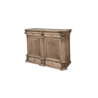 Table console de luxe artisanale indonésienne, finition antique, design traditionnel, construction en bois massif pour salon et chambre à coucher