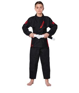 Prix usine enfants karaté Bjj Gis dans personnaliser Logo brésilien noir Jiu Jitsu 100% coton perle armure tissu en 450 GSM 2024 - Product Image 2