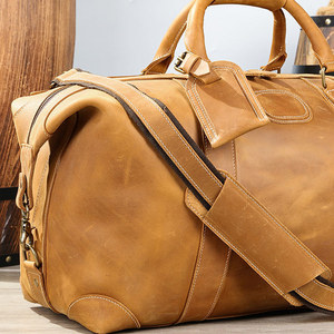 Sac polochon d'affaires en cuir souple de nuit pour hommes noirs sacs de voyage en cuir véritable - Product Image 6