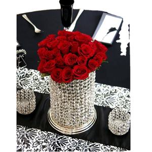 Bougie chauffe-plat en cristal en métal argenté de Noël pour mariages et fête d'événement de table décorative - Product Image 1