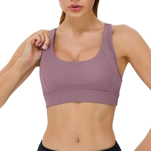 Sujetador deportivo ligero y transpirable para mujer, sin costuras, acolchado, ajuste elástico, logotipo personalizado de alto impacto, sujetadores deportivos para entrenamiento de gimnasio - Product Image 1