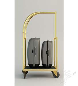 American Style Top Quality Golden Fineshed Hotel Luggage Carriers Bellman Cart Gold Top Hand-<b>Pushed</b> Dismantling Luggage <b>Car</b> - Product Image 6