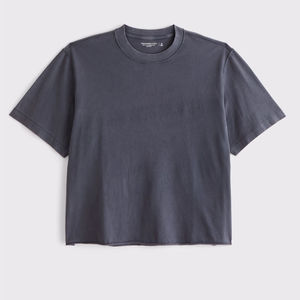 Camiseta de algodón de alta calidad Boxy Fit, camiseta de gran tamaño de peso pesado, camiseta recortada con estampado personalizado para hombres - Product Image 1