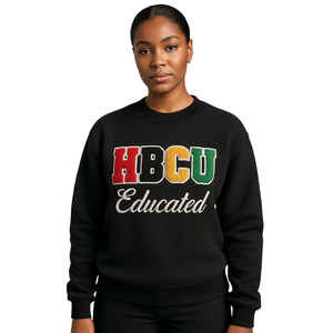 HBCU Éduqué Pan Africain Ras Du Cou Sweat Chenille Broderie Grecque Sororité Divine Neuf Vêtements Logo Personnalisé Pull De Mode - Product Image 1
