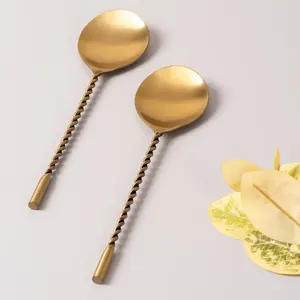 Cucharas de servicio con mango torcido sumergido en cobre, acero inoxidable, aptas para lavavajillas y seguridad alimentaria - Product Image 2