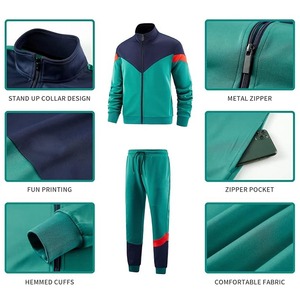 100% cotton Street Wear <b>Tracksuit</b> For <b>Men</b> OEM ODM Hot Sale <b>Men</b> Full Sleeves Zipper Light Weight Comfortable - Product Image 5