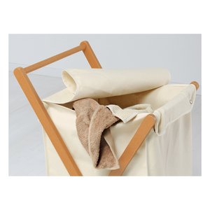 Wooden laundry <b>basket</b> (44Lt) <b>Foldable</b> trolley ANGEL Walnut 329306 - Product Image 5