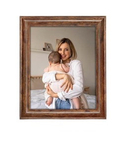 8x10 <b>Picture</b> <b>Frame</b> Rustic Brown Wood Pattern Photo <b>Frames</b> 4 Packs for Tabletop or Wall Mount <b>Vintage</b> Brown Wood Grain & Clear Gl - Product Image 1