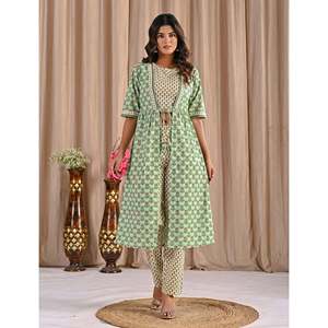 ชุดเซ็ตผ้าฝ้ายพิมพ์ลาย Pista 2 ชิ้น ไซส์ XS เสื้อแขนครึ่งตัวแต่งเชือกผูกและกางเกงขาสั้นสำหรับชุดฤดูร้อน - Product Image 4