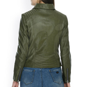 เสื้อแจ็คเก็ตหนังแท้สำหรับผู้หญิง แบรนด์ส่วนตัว เป็นมิตรกับสิ่งแวดล้อม กันน้ำ กันลม สำหรับฤดูหนาว ระบายอากาศได้ดี ผ่านกระบวนการผลิตที่สมบูรณ์แบบ - Product Image 3
