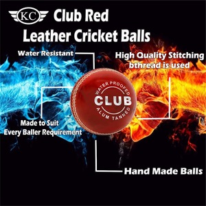 KC ENTERPRISES Paquete de 6 Pelotas de Críquet de Cuero Rojo Club, Mejor Calidad, Estándar Internacional, Hechas en India - Product Image 3