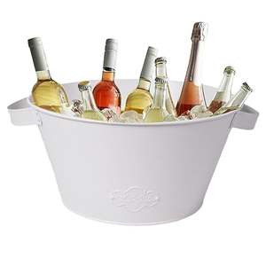 Oferta de la cena Tina de bebidas galvanizada para fiestas Tina de bebidas de acero inoxidable Enfriador Cubo de hielo para organizar fiestas Cubo de bebidas - Product Image 3