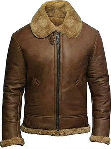 Men's Style OEM Sheepskin Shearling Leather <b>Jacket</b> Raf Aviator Fighter <b>Pilots</b> WW2 Winter Inner Fur <b>Jacket</b> for Men Wholesale - Product Image 3