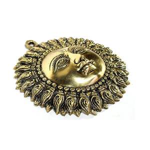 Laiton soleil visage tenture murale en laiton Surya idole pour la maison et le bureau décor à la main métal décoratif soleil - Product Image 2