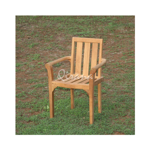 เก้าอี้ในสวนแบบเรียงซ้อนแบบคลาสสิกธรรมชาติเก้าอี้รับประทานอาหารที่ทนทานเฟอร์นิเจอร์สวนกลางแจ้งเก้าอี้ที่นั่งรับประทานอาหารสำหรับผ่อนคลาย - Product Image 2