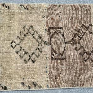 1.4x2.4 ft Rug, Turkish Vintage Rug, <b>Brown</b> <b>Wool</b> Rug - Product Image 3