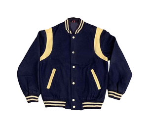 Blouson universitaire en laine d'hiver pour homme personnalisé avec broderie, tissu en denim respirant - Product Image 1