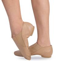 Chaussures de danse jazz en cuir véritable FEZMAX WEAR, semelle extérieure en cuir, semelle intermédiaire en PU, doublure en coton, couleur tan, vente en gros