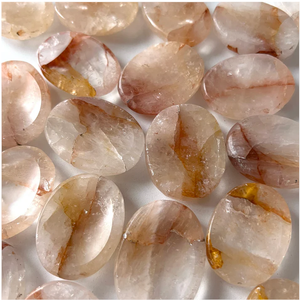 Feng Shui Style Crystal Thumb Stone Cuarzo de fuego natural para curar y preocuparse Técnica de pulido de Palma - Product Image 5