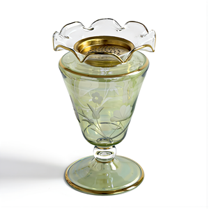 Brûleur d'encens Bakhoor en verre soufflé à la main, avec grille en laiton doré, bois de santal, Mabkhara, fabrication artisanale, luxe égyptien, parfum aromatique pour la maison - Product Image 1