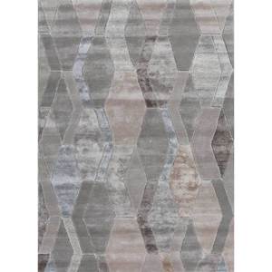Alfombra Acar de Lana y Viscosa Hecha a Mano, Rectangular, con Rayas Geométricas Grises y Negras, para Sala de Estar, Pasillo, para Adolescentes -TNQ-50014 - Product Image 1