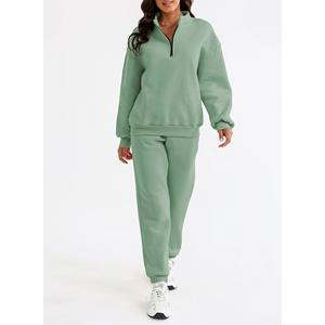 Ropa de calle de invierno de poliéster y algodón de nailon personalizada para mujer, conjunto de chándal cortavientos sólido, último diseño de moda, chándal al por mayor - Product Image 4