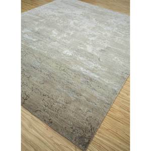 Alfombra Kavi Gris y Negra de Lana y Seda de Bambú Anudada a Mano, Diseño Teoría del Caos, Patrón Abstracto Rectangular para Sala de Estar Juvenil, Esk-411 - Product Image 2
