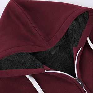 Wholesale Custom High Quality Men Thick Winter Full Zip Warm Faux <b>Fur</b> Sherpa Fleece <b>Lined</b> <b>Hoodie</b> - Product Image 3