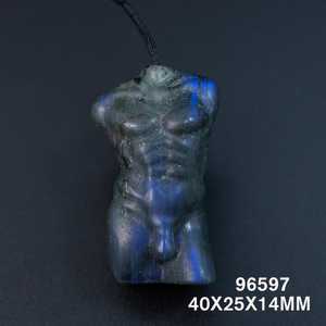 Handmade Vintage Bold Green Flash <b>Labradorite</b> <b>Pendant</b> Necklace Gold Plated Natural Gemstone Jewelry for Him for Engagement - Product Image 6