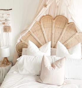 Tête de lit en osier en forme de fleur en rotin naturel rustique Vintage 100% avec panneau de Style en bois pour décor d'hôtel à la maison Vietnam - Product Image 5