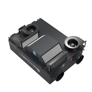 Échangeur de chaleur à <span class=keywords><strong>double</strong></span> <span class=keywords><strong>flux</strong></span> <span class=keywords><strong>VMC</strong></span> pour unité CVC, moteur haute pression 350 CMH, filtre G4, galvanisé, pour hôpitaux et applications industrielles - Product Image 6