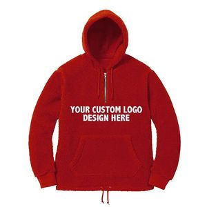 Winter Fashion Custom Unisex Polar Fleece Hooded Jacket <b>Wool</b> Heavyweight Warm Streetwear Sherpa Faux Fur Hoodie for Men - Product Image 3