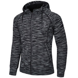 Vente en gros de manteaux à capuche avec fermeture éclair pour hommes, avec logo personnalisé, pour musculation, haut à fermeture éclair sport automne avec motif camouflage - Product Image 4