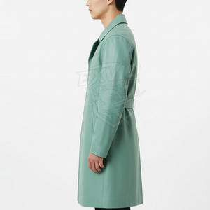 Winter Wear Long Sleeves <b>Men</b> Leather Long Coat 2026 New Arrival Best Price <b>Men</b> Leather Coat - Product Image 4