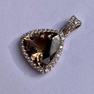 Cluster Tourmaline Pendentif 925 Sterling Silver Trillion Cut Gemstone Élégant Déclaration Collier Bijoux Faits À La Main Cadeau Pour Elle - Product Image 6
