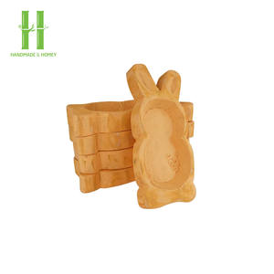 BEST SELLER Wholesale <b>Carved</b> Wooden Easter Egg Bowls <b>Candle</b> Holder Rustic Style Easter Gift Holiday Products Made in Vietnam - Product Image 3