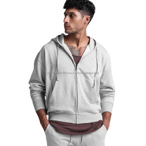 Sudadera con Capucha de Felpa Francesa Vintage, con Cierre, de 400g, Manga Larga, Estilo Urbano para Hombre - Product Image 3